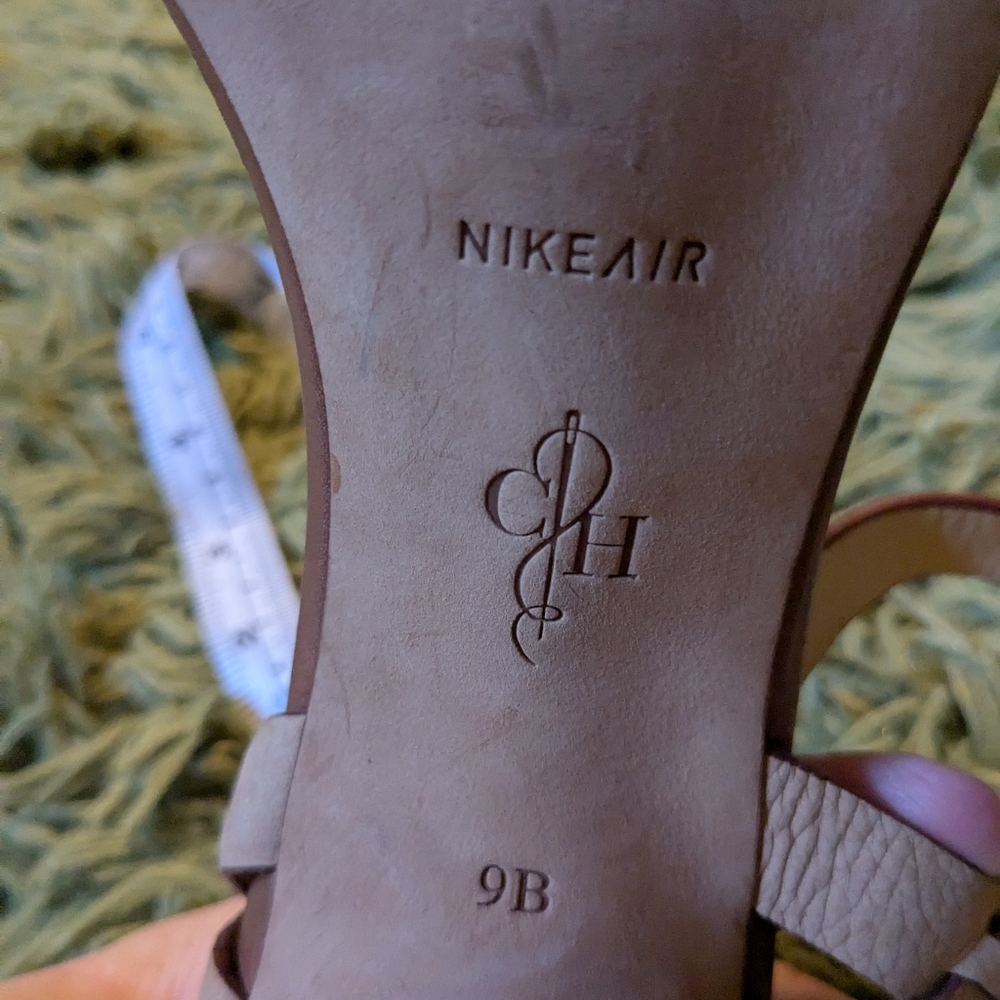 Cole Hann Nike Air Tan/Brown/Deep Yellow Women's High Heel Sandals - Picture 2 of 7